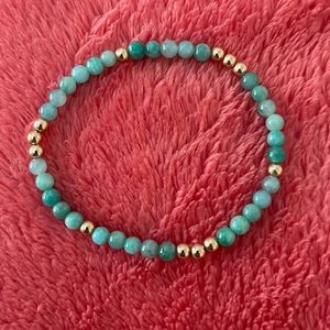 Enewton worthy pattern 4 mm gold beaded bracelet with amazonite